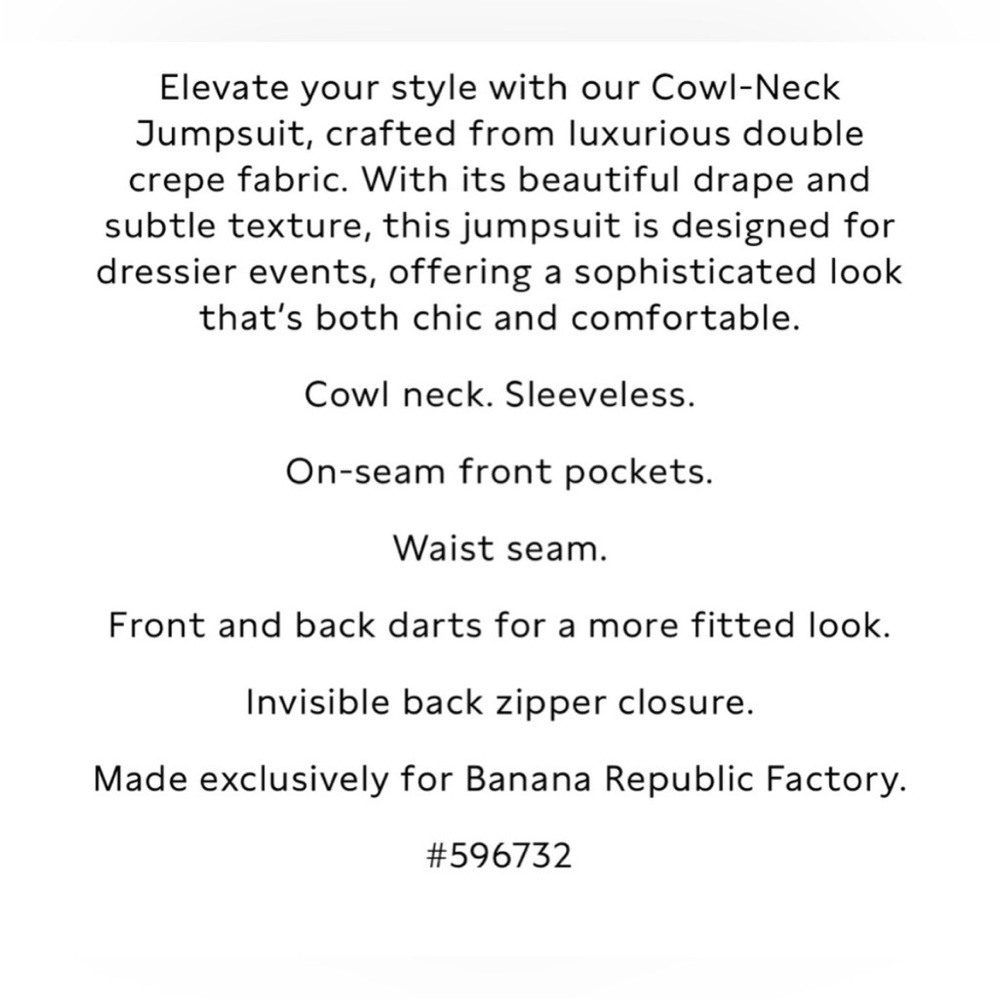 Banana Republic Factory draped neck Jumpsuit - Picture 2 of 3